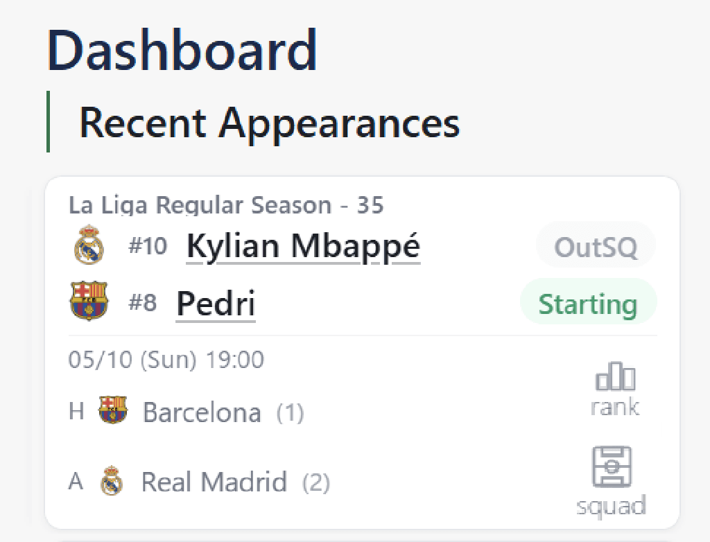 Recent Appearances